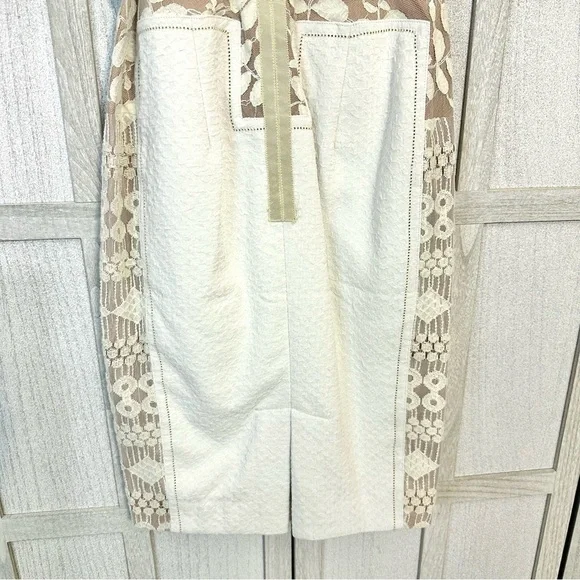 Anthropologie x Beguile by Byron Lars Carissima Sheath Dress Cream Ivory Lace 4P